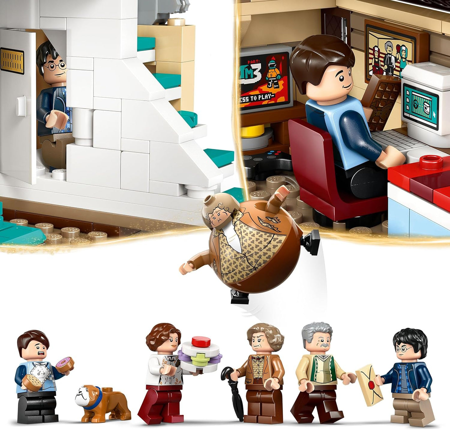 LEGO Harry Potter Rua dos Alfeneiros: A Visita da Tia Marge – Casa de Brinquedo com Interior Detalhado, 5 Minifiguras e Figura Inflável da Tia Marge - Presente do Prisioneiro de Azkaban para Meninas e Meninos a partir de 8 Anos - 76451