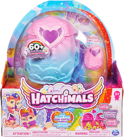 HATCHIMALS  CollEGGtibles, conjunto de jogos domésticos Family Pack com 3 personagens e até 3 bebês surpresa (o estilo pode variar), brinquedos infantis para maiores de 5 anos