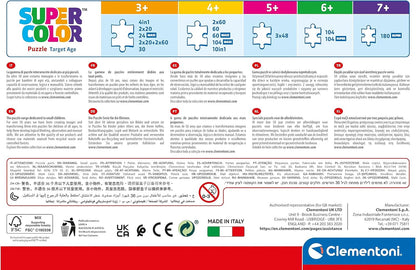 Clementoni - 21528 - Quebra-cabeça Supercolor 4 em 1 - Marvel Homem-Aranha e Seus Incríveis Amigos - 12+16+20+24 Peças, Quebra-cabeça para Crianças a partir de 3 Anos, Quebra-cabeça de Desenho Animado, Fabricado na Itália