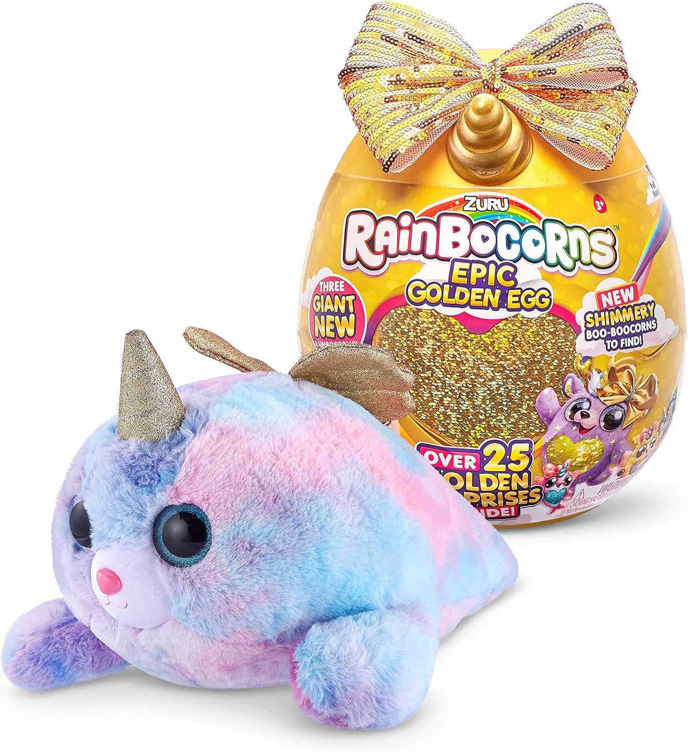 Rainbocorns 9244B Epic Golden Egg, Selo Surpresa Pelúcia Colecionável, Multicolorido