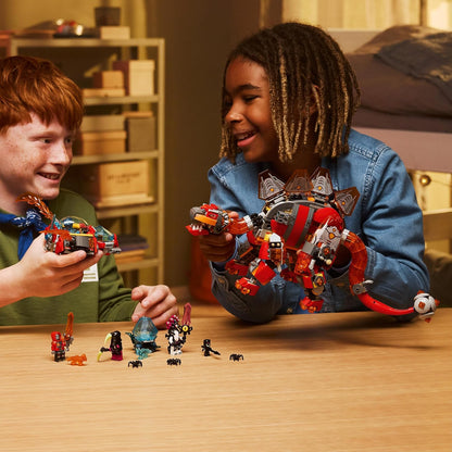 LEGO DREAMZzz 2 em 1 Dino Jet - Figura de dinossauro que se transforma em um Estegossauro Blindado - Inclui 4 minifiguras e 2 criaturas colecionáveis do tesouro - Presente para meninos a partir de 9 anos - 71514