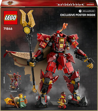 LEGO Ninjago - O Cavaleiro de Fogo Conjunto de Construção Monstruoso com uma Figura Articulável, 2 Minifiguras e um Monstro Marinho em um Suporte de Exposição Presente de Aniversário para Meninos e Adolescentes com Mais de 14 Anos - 71846