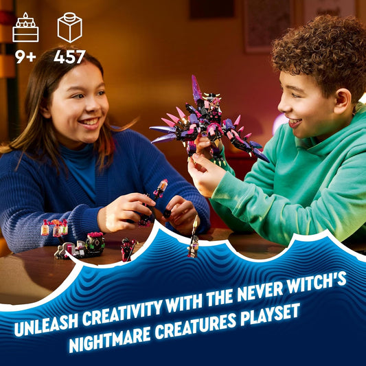 LEGO DREAMZzz Conjunto de criaturas do pesadelo da bruxa nunca, brinquedos de construção mágicos para meninos e meninas com mais de 9 anos, construir como figuras de caldeirão, lobo ou corvo, presente de aniversário criativo para crianças