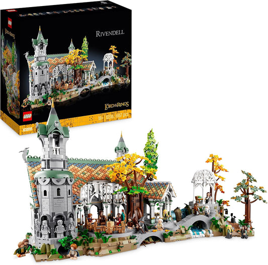 LEGO Icons O Senhor dos Anéis: Rivendell - Conjunto de exibição SdA colecionável para adultos com 15 minifiguras exclusivas, incl. Gandalf, Legolas, Aragorn e Frodo