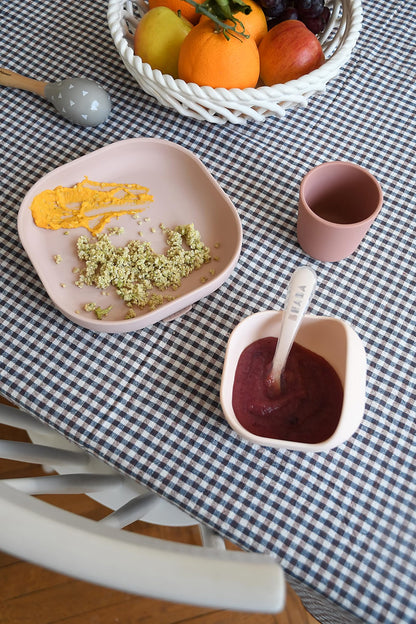 Béaba - Conjunto de Refeição de Silicone com Sucção Forte -  4 Peças - Rosa