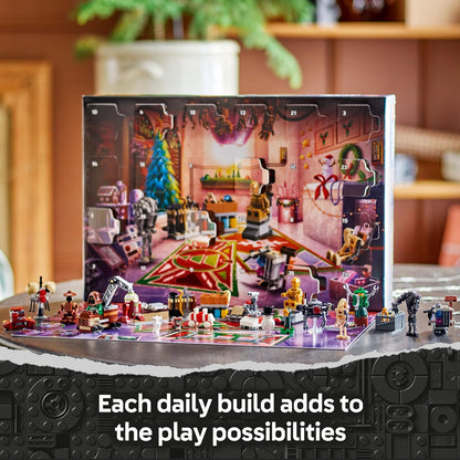Calendário do Advento LEGO Star Wars 2025 para meninos a partir de 6 anos - Brinquedo de contagem regressiva para o Natal com 24 surpresas, incluindo 2 minifiguras e 5 figuras de droides - Ideia de presente - 75418