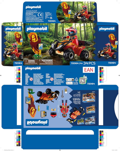 Playmobil | Veículos | Quadriciclo Off-road | Quadriciclo off-road com para-choque de proteção removível | brinquedo para crianças a partir de 4 anos | 72064