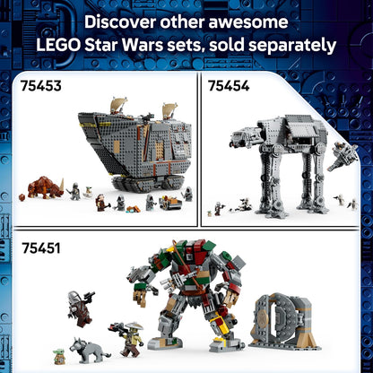 LEGO Star Wars 75453 Sandcrawler Offworld e Mudhorn – Kit de montar com figura do Grogu e 5 minifiguras (incluindo O Mandaloriano) – Presente de aniversário para adolescentes a partir de 14 anos e fãs de filmes