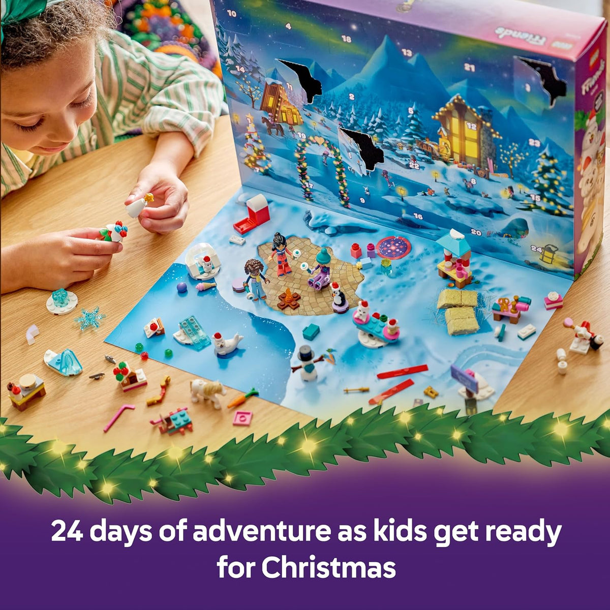 LEGO Calendário do Advento Friends 2026-42698 | Brinquedos para meninas a partir de 6 anos, 24 surpresas, 3 minibonecas, 6 figuras de animais e acessórios, presente de Natal, 211 peças
