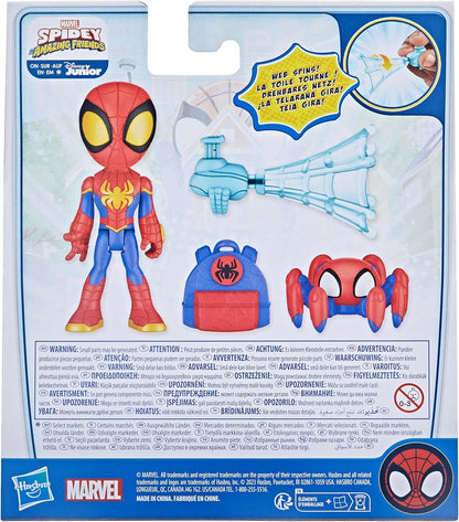 SPIDEY AND HIS AMAZING FRIENDS Web-Spinners, boneco de ação do Spidey com acessórios, acessório para girar a teia