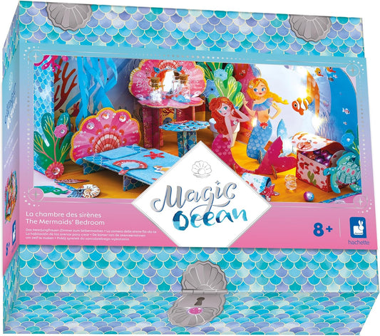 Janod Magic Ocean Bedroom-Kids Activity-Arts & Crafts Kit-Faça sua própria decoração-The Little Mermaid Universe-Set para maiores de 8 anos, J09139, Multicolor