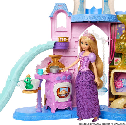 Mattel Conjunto de Brinquedo Castelo dos Pets das Princesas Disney , com mais de 60 cm de altura | 7 áreas de brincar, 3 figuras de animais, móveis e 17 acessórios, Casa de Bonecas Palácio dos Pets, inspirado nos filmes da Disney, JBF96