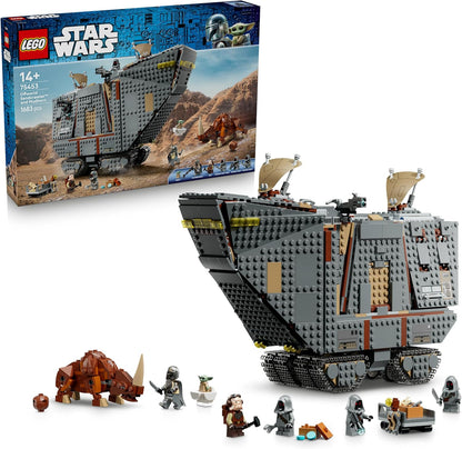 LEGO Star Wars 75453 Sandcrawler Offworld e Mudhorn – Kit de montar com figura do Grogu e 5 minifiguras (incluindo O Mandaloriano) – Presente de aniversário para adolescentes a partir de 14 anos e fãs de filmes