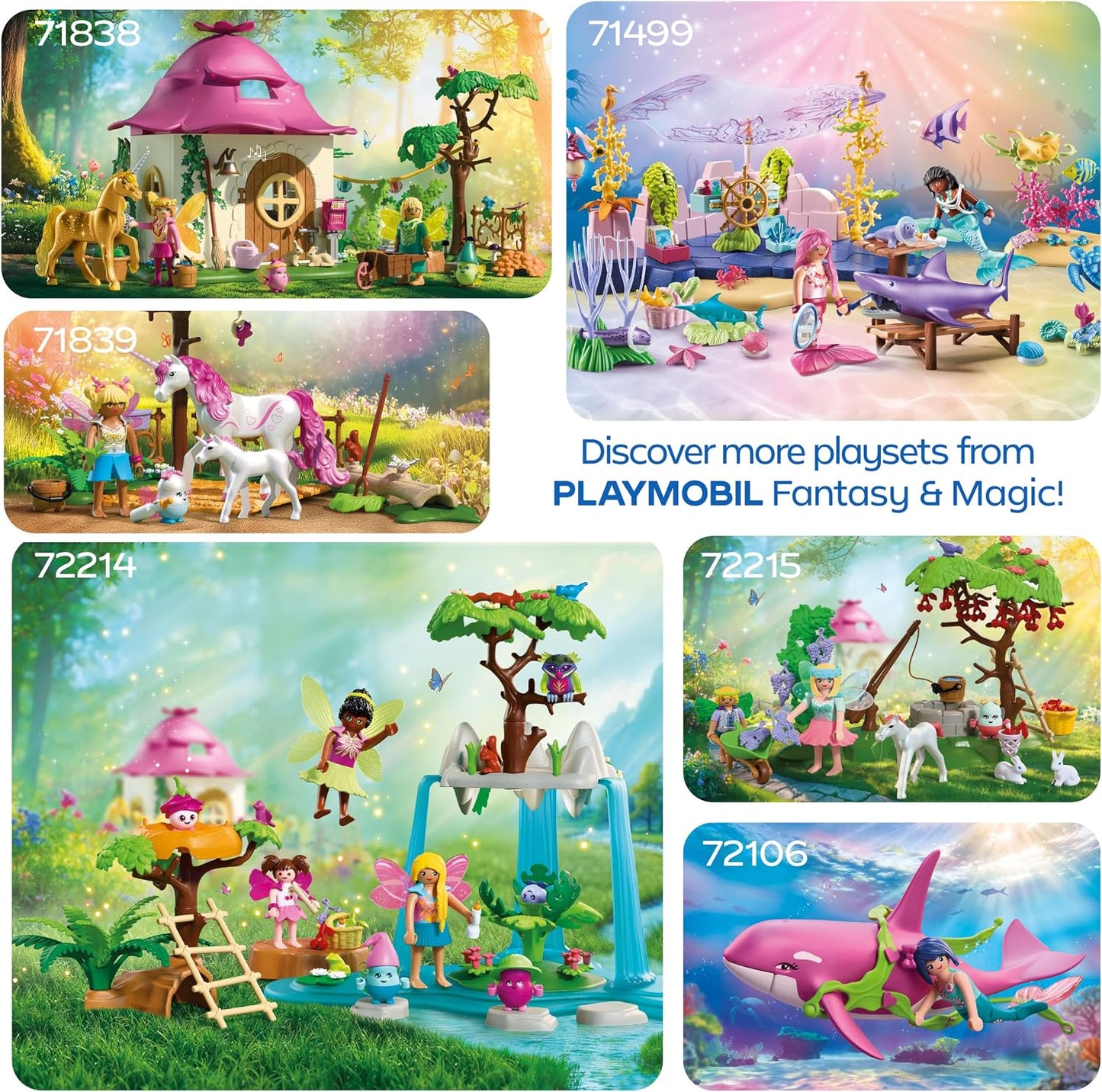 Playmobil | Fantasia e Magia | Sereia com Presente | Conjunto de Casamento Subaquático com Harpa, Anel e Criaturas Marinhas | Para Crianças a partir de 4 Anos | 72107