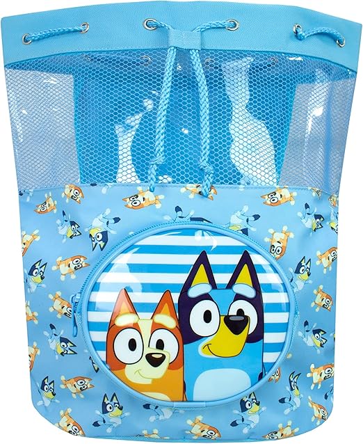 Bluey Bolsa de Natación para Niños Mochila de Natación para Piscina y Playa con Cordón para Niños o Niñas Azul