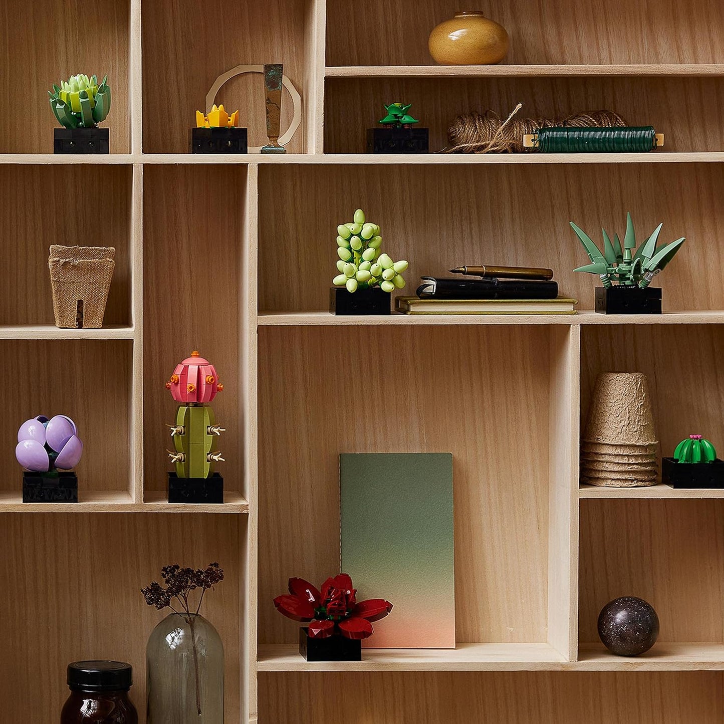 LEGO Botanicals Succulents - Construa 9 pequenas plantas artificiais - Conjunto de decoração de mesa para casa ou escritório para adultos - Ideia de presente para o Dia dos Namorados para mulheres e homens - Coleção botânica