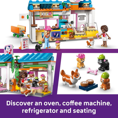 LEGO Friends Padaria de Petiscos para Cães - Loja de Brinquedos com 2 Mini Bonecas, 4 Figuras de Animais, Caixa de Transporte para Animais de Estimação e Acessórios de Comida de Brinquedo - Ideia de Presente de Aniversário para Meninas,