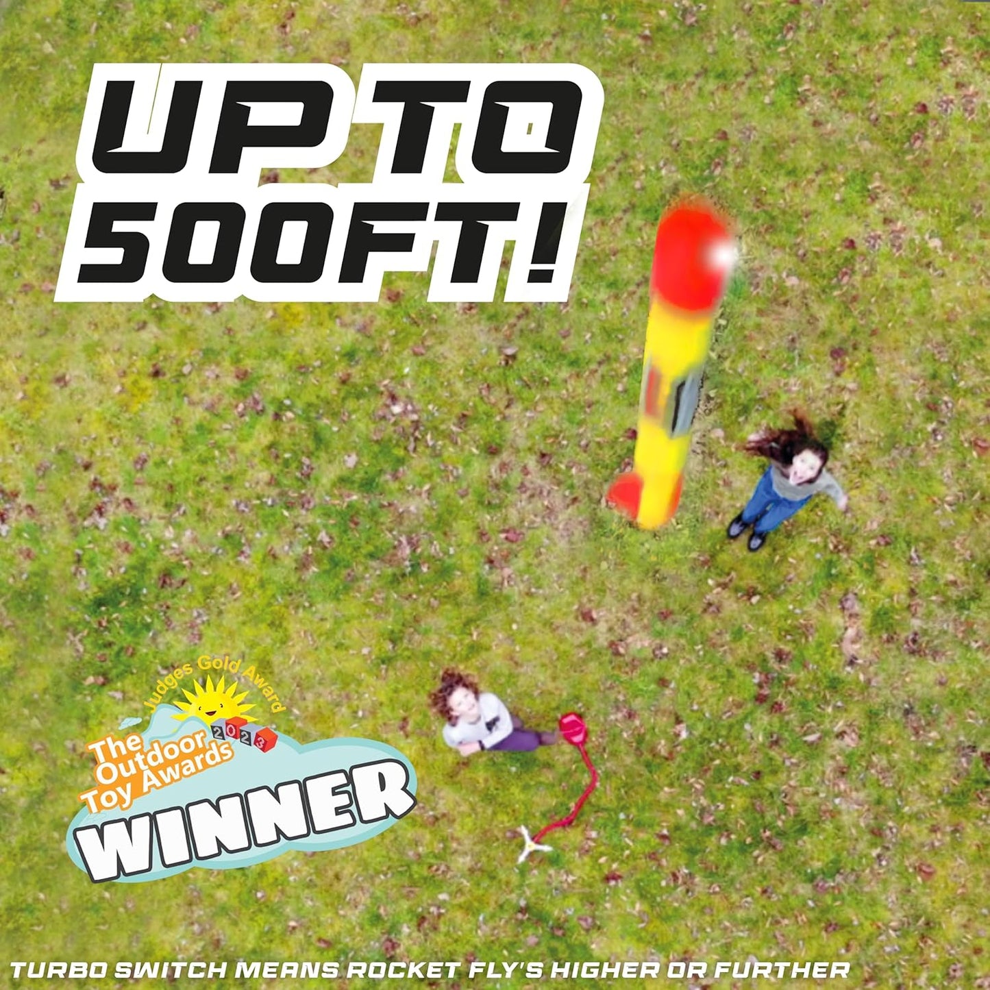 UAU! COISAS - HYPR Rocket 500, o selo voador mais alto para lançar foguetes, voa até 152 metros, 3 foguetes, jardim ou quintal ao ar livre, brinquedos e presentes para crianças, famílias, meninos e meninas