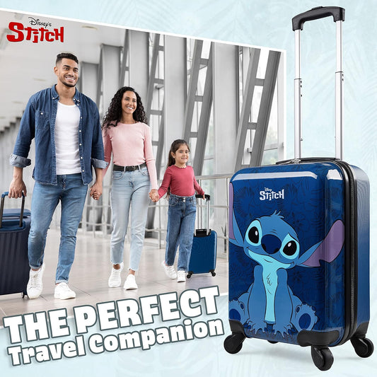 Disney Stitch Hard Mala Infantil de Viagem, capacidade de 30 L, 4 rodas giratórias (P/49 cm - 30 L, azul-marinho)
