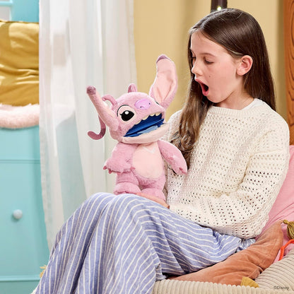 WOW! STUFF Disney Chatty Stitch Deluxe, Puppetronic Stitch, Marionete Animatrônica, Mais de 50 combinações de ação e som, 30 cm/12 polegadas de altura, Idades de 6 a adulto, Azul