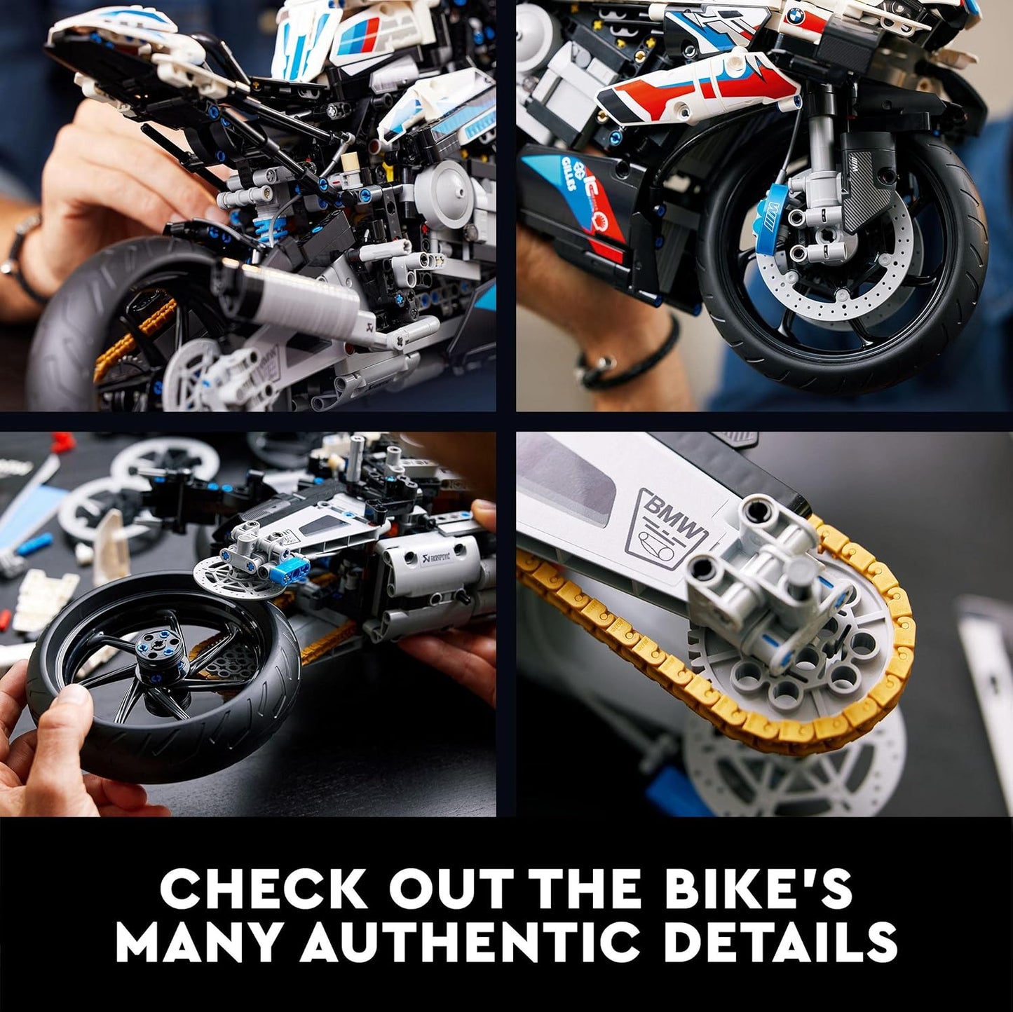 LEGO Kit de modelo de motocicleta Technic BMW M 1000 RR para adultos, conjunto de motocicleta de construção e exibição com recursos autênticos, presente para o dia dos pais, ideia de presente de veículo para homens, mulheres, ele ou ela 42130