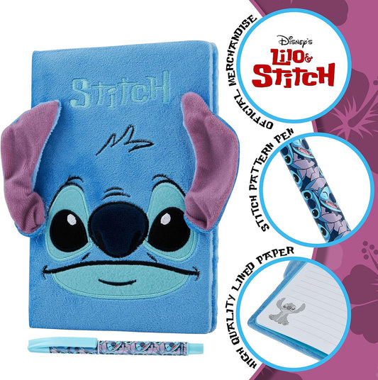 Disney Stitch Kids A5 Diário e Caneta, Conjunto de Papelaria - Stitch Gifts para Meninas (Azul Fofo)