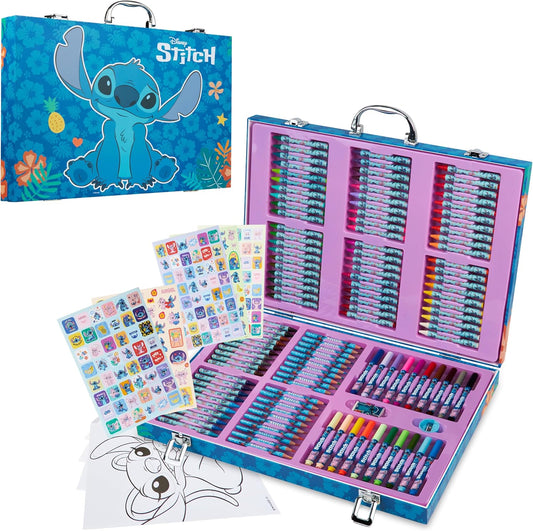 Disney Stitch Art Set para crianças 130+ peças Lápis de colorir Frozen Lápis de colorir Princesa Art Supplies Stitch Gifts (conjunto de vários pontos)