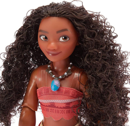 Disney Boneca Clássica Oficial da Moana para Crianças, 30 cm, Brinquedo Totalmente Articulado com Traje Icônico e Personagem Amigo Surpresa – Indicado para Maiores de 3 Anos