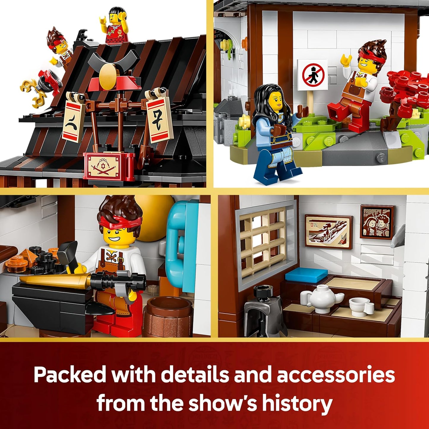 LEGO NINJAGO Ferreiro de Quatro Armas 15º Aniversário - Brinquedo Casa Ninja com Minifigura Colecionável e Cartas Colecionáveis - Presente Nostálgico para Meninos a partir de 14 Anos e Fãs Adultos - 71858
