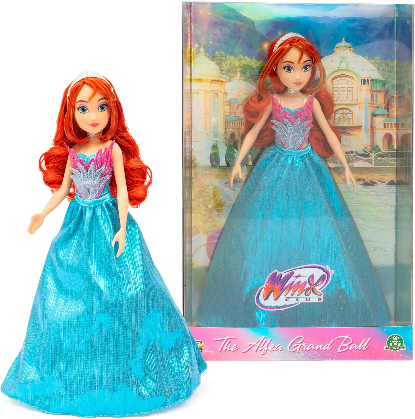 Winx Club Boneca Grand Ball – Bloom em um deslumbrante vestido azul com tiara – Boneca articulada fashion para crianças – Roupa inspirada em baile de formatura com detalhes elegantes – Brinquedo oficial Winx para crianças a partir de 4 anos