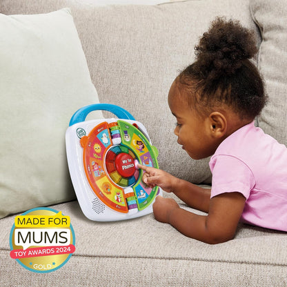 LeapFrog My 1st Phonics: Gire e aprenda, brinquedo educacional com 10 botões iluminados, mais de 100 palavras, 4 modos e 44 sons fonéticos, presente interativo divertido para 18, 24 meses +