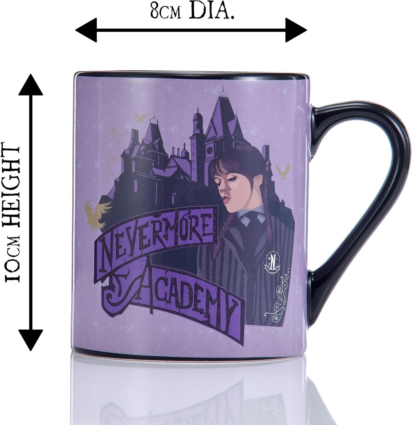 UAU! Caneca que muda de cor com o calor de Wednesday | Café ou chá quente revela a Academia Nevermore frequentada por Wednesday Addams | Caneca oficial para fãs da série Wednesday na Netflix