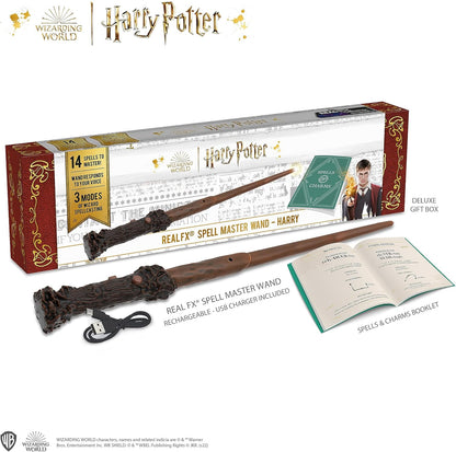 WOW! STUFF Varinha Harry Potter com Efeitos Reais | Varinha ativada por voz e luz e som | Presentes e Brinquedos Oficiais de Harry Potter do Mundo Mágico | Acessório de Fantasia para Fãs e Crianças a partir de 6 anos