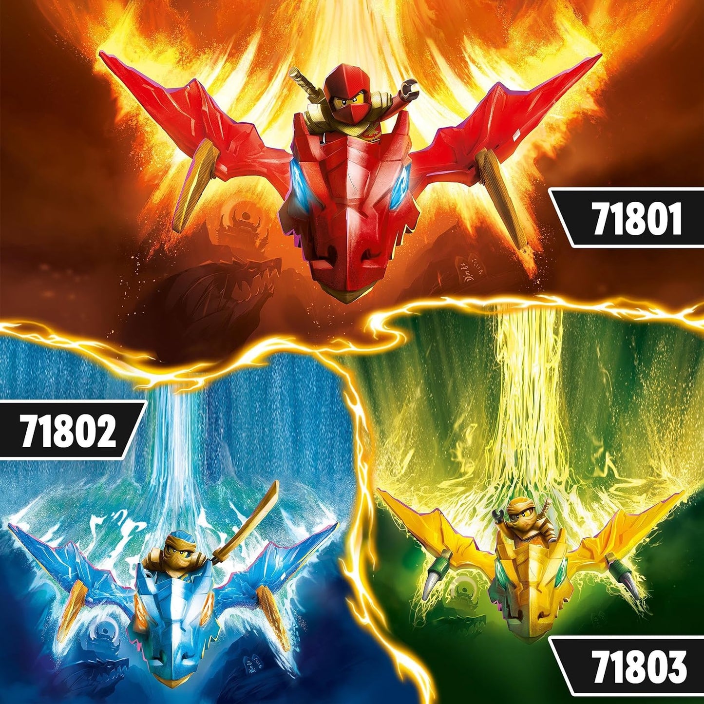 LEGO NINJAGO Kai’s Rising Dragon Strike, brinquedo ninja para meninos, meninas e crianças de 6 anos ou mais, conjunto de construção de figuras com minifigura Kai e acessório de espada mini-Katana, brinquedos de dramatização, ideia de presente 71801