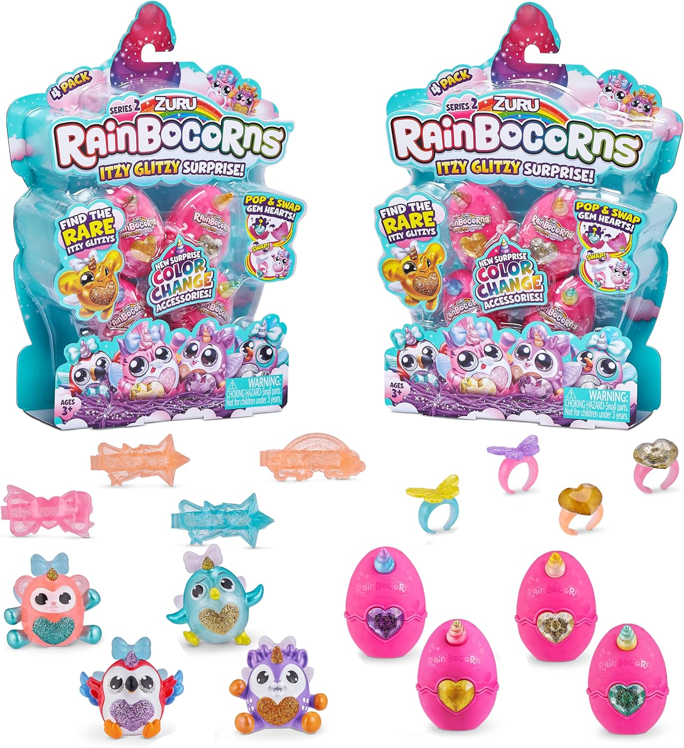Rainbocorns 9243 Itzy Glitzy Surprise Series 2, ovos colecionáveis, pa