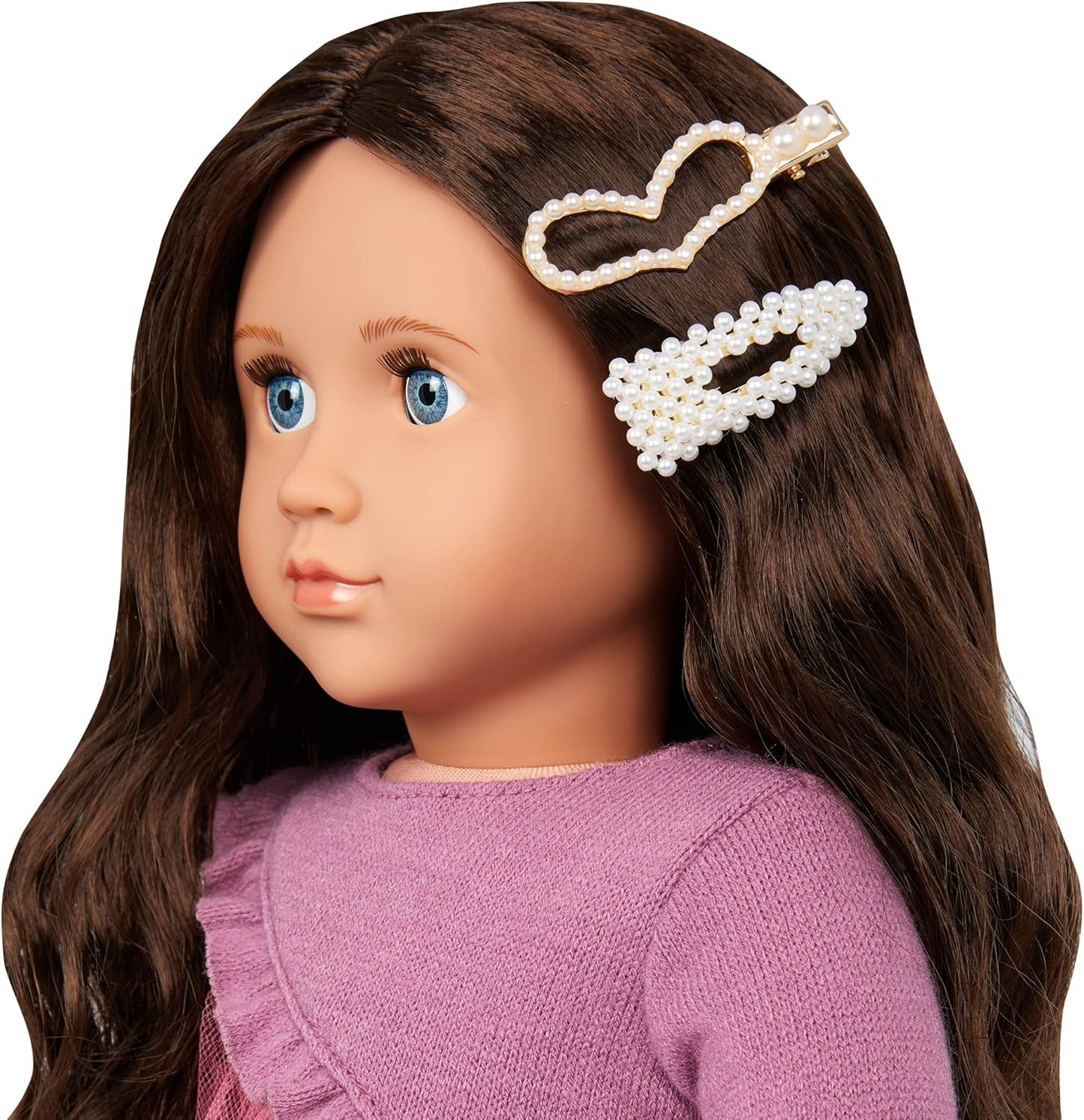 Our Generation Conjunto de rodopios e pérolas de – Acessórios de penteado divertidos para crianças e bonecas de 18 polegadas – Conjunto de acessórios de cabelo de 9 peças