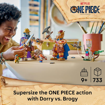 LEGO ONE PIECE Dorry vs. Brogy – Gigantes de Little Garden – Brinquedo Interativo com 2 Figuras de Ação e 5 Minifiguras – Presente para Meninos, Meninas e Fãs a partir de 9 Anos – 75644