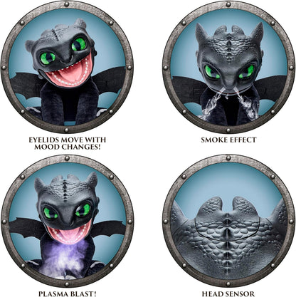 UAU! STUFF HTTYD Banguela Fantoche da RealFX, Incrível Banguela Animatrônico com certificação de 1ª Edição, Aparência, Sensação e Sons Reais!, Mais de 50 Combinações de Ação e Som, 25,5 cm de Altura