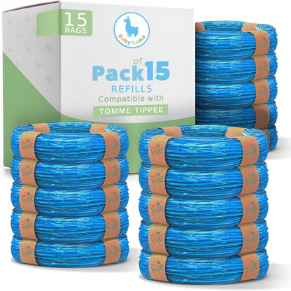 Sacos para fraldas compatíveis com refis para lixeiras de fraldas Tommee Tippee e Angelcare – Sacos de refil levemente perfumados (15)