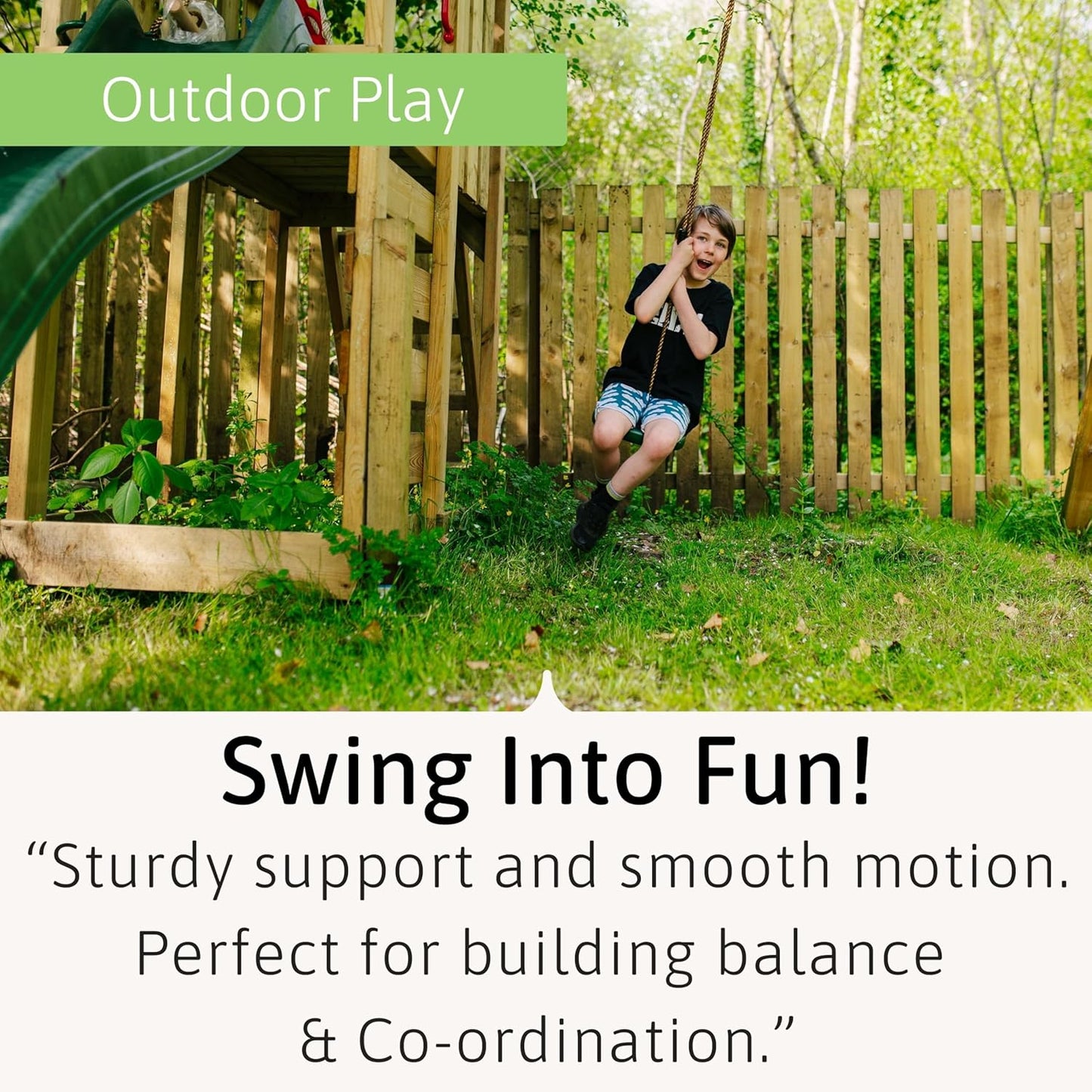 Jaques of London Conjunto de balanços de botões | Assento para balanço de jardim ao ar livre | Equipamentos para recreação infantil ao ar livre | Balanço de jardim infantil | Desde 1795