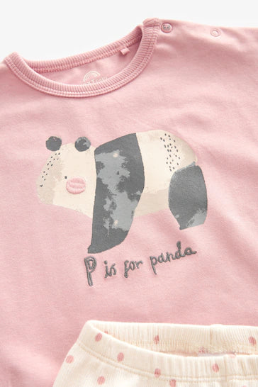 |BabyGirl| Conjunto De Top E Leggings Para Bebê - Panda Rosa (1.5 - 2 Anos)