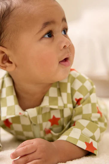 |BabyBoy| Macacão De Bebê Xadrez Verde (0m-2 anos)