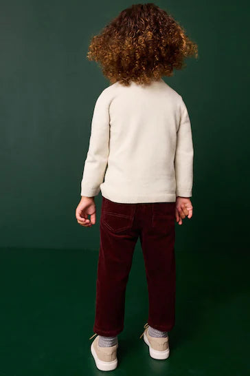 |Boy| Camisa Pólo De Malha De Manga Comprida De Natal 100% Algodão - Ecru Santa Snowman (3 meses a 7 anos)