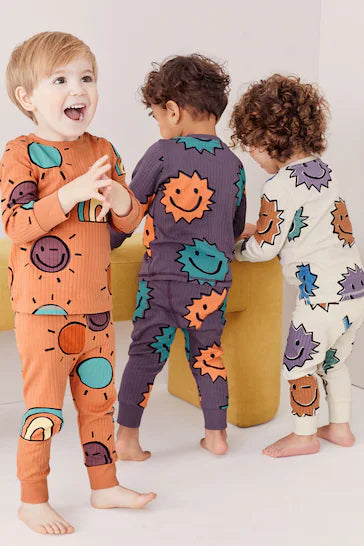 |Boy| Pacote De 3 Pijamas Snuggle - Multi Smile (9 meses a 10 anos)