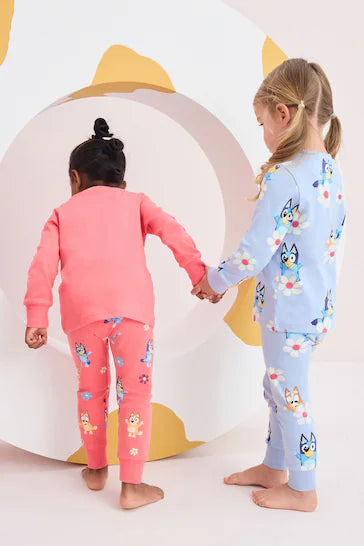 |Niña| Pack de 2 pijamas con licencia azul/rojo (de 9 meses a 8 años)