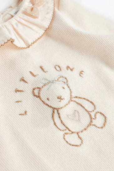 |BabyGirl| Conjunto De 4 Peças De Camisetas E Leggings Para Bebê Urso Bege (1.5 - 2 Anos)