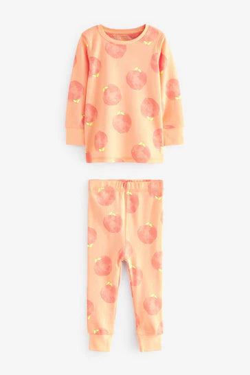 |Girl| Pacote De 3 Pijamas Laranja Pêssego (9 meses a 12 anos)