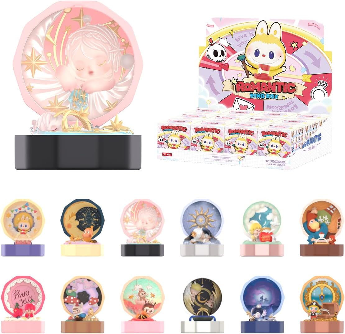 POP MART Caixa de Anel Romântico Série 4 Conjuntos de Cenas Conjunto Completo Articulado Personagem Design Premium Presentes para Mulheres Brinquedo Colecionável Favorito dos Fãs Figura de Ação de Brinquedo de Arte
