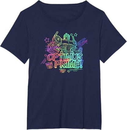T-shirt Transformers Optimus Prime com contorno do arco-íris do orgulho