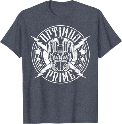 T-shirt Transformers Optimus Prime Vintage Rock Lightning Logo